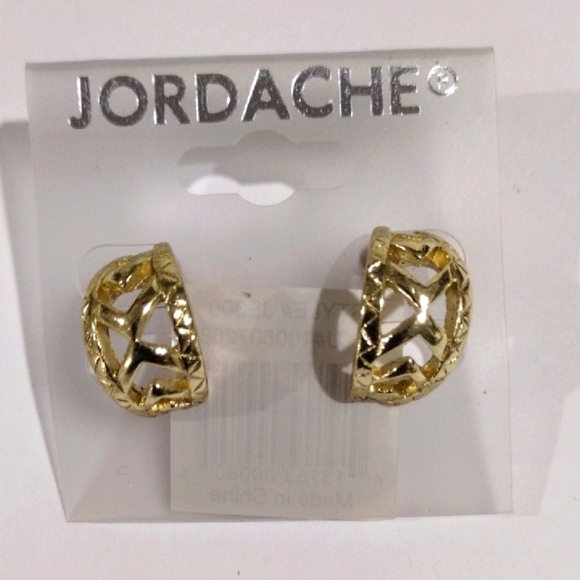 Jordache Polished gold tone Post Earrings - Women's Fashion Jewelry - Picture 1 of 6
